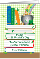 Custom Name School Principal St Patrick’s Books card