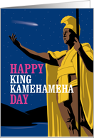 King Kamehameha Day with Statue and Comet card